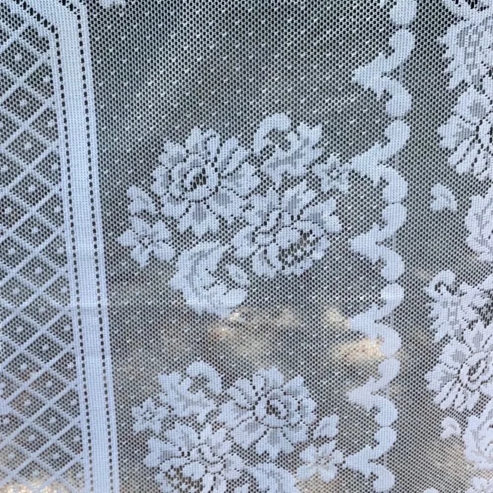 Vintage White Floral Lace Tablecloth - Rectangular 52x70 - Romantic Cottagecore